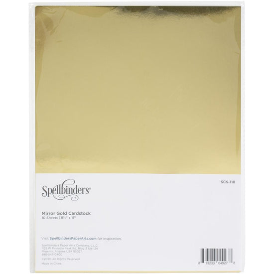 Spellbinders Color Essentials Cardstock 8.5"X11" 10/Pkg Mirror Gold