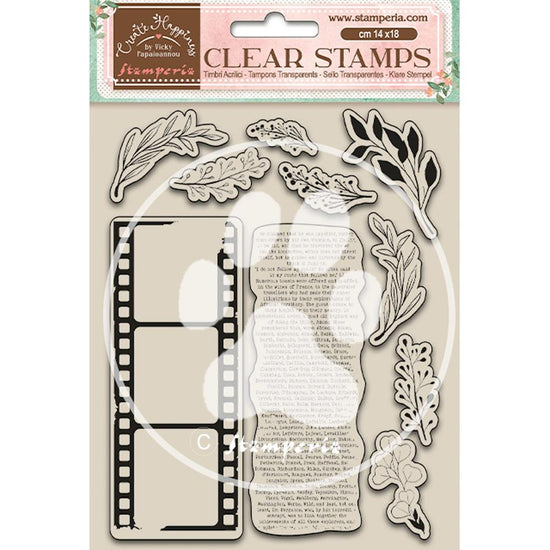 Create Happiness Clear Stamps Leaves & Movie Film