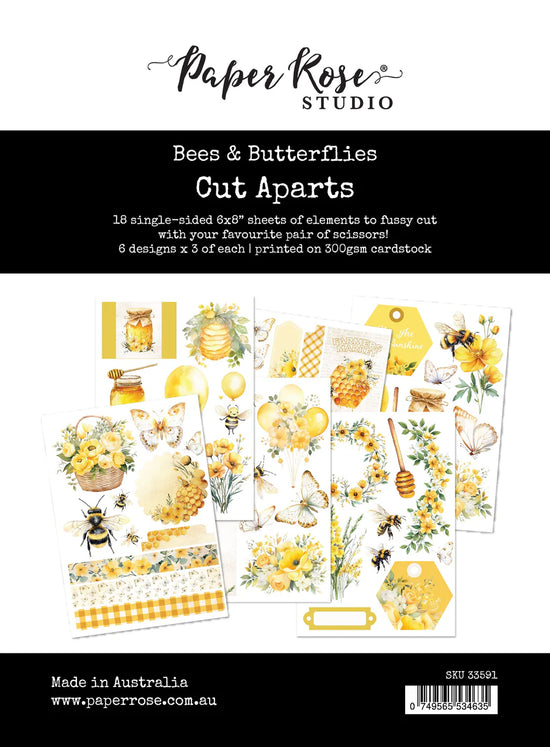 Paper Rose Bees & Butterflies Cut Aparts