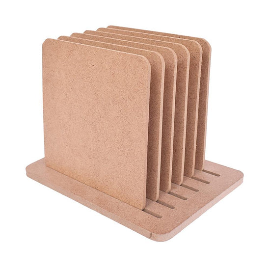 Little Birdie MDF Set Of 6 Coasters With Stand 4"X4"