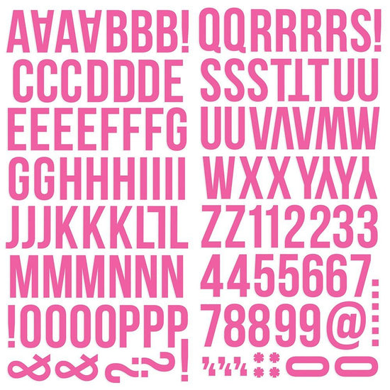 Simple Stories Color Vibe Foam Alpha Stickers 6"X12" 129/Pkg Pink