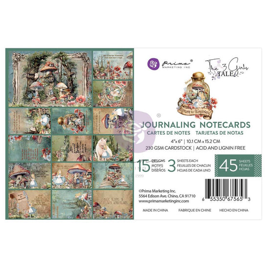 Prima RETURN TO WONDERLAND COLLECTION 4×6 JOURNALING CARDS
