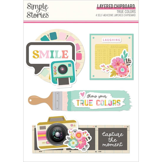 True Colors Layered Chipboard Die-Cuts