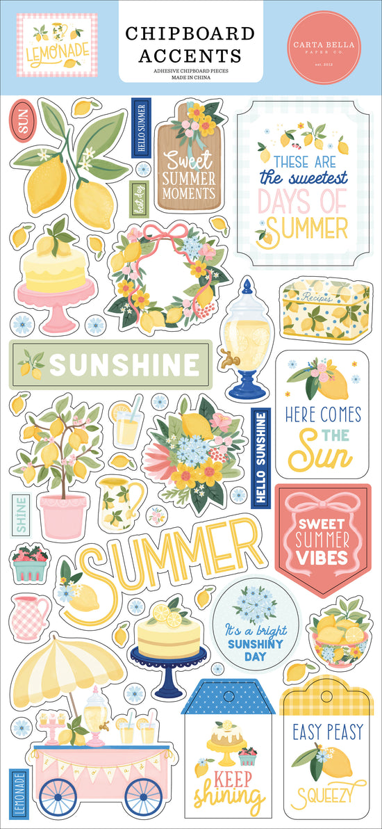 Echo Park Lemonade 6x13 Chipboard Accents