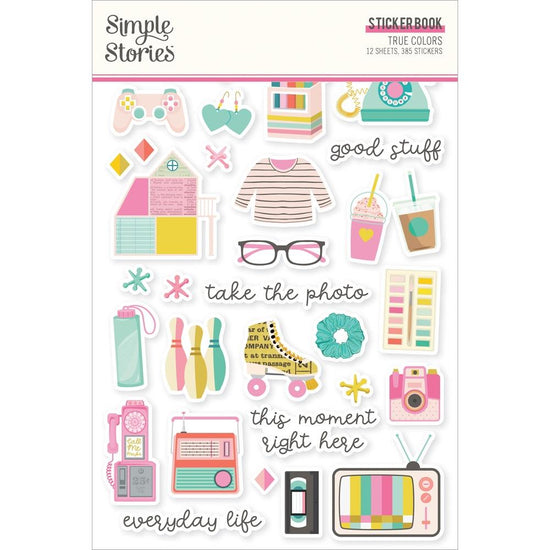 Simple Stories Sticker Book 12/Sheets True Colors