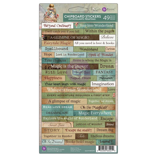 Prima RETURN TO WONDERLAND COLLECTION CHIPBOARD STICKERS – 49 PCS