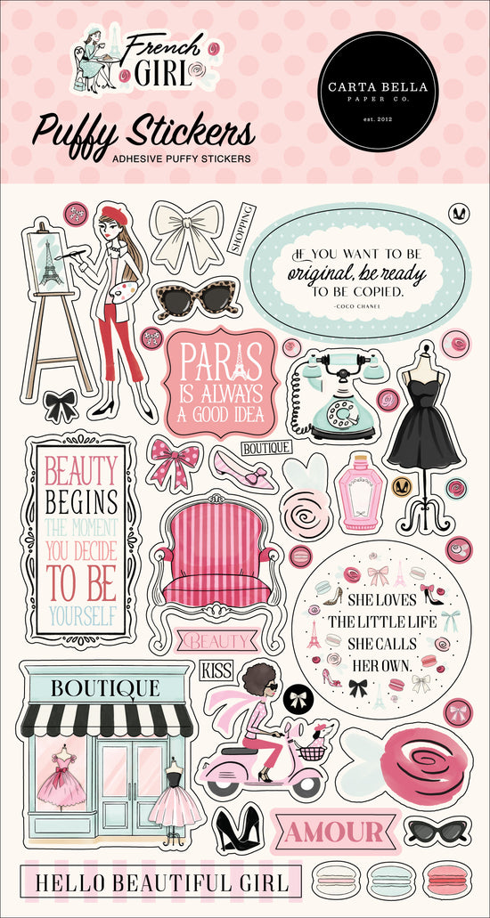 Echo Park French Girl Puffy Stickers