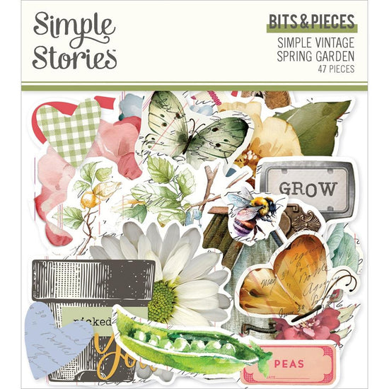 Simple Vintage Spring Garden Bits & Pieces Die-Cuts 47/Pkg