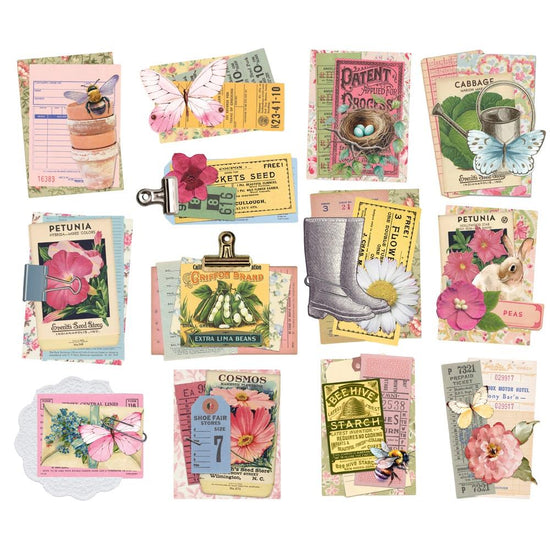 Simple Vintage Spring Garden Bits & Pieces Die-Cuts 13/Pkg Layered