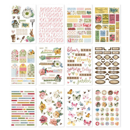 Simple Stories Sticker Book 12/Sheets Simple Vintage Spring Garden