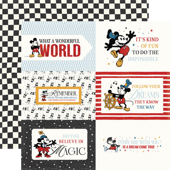 Echo Park Mouse And Me: 6x4 Journaling Cards 12x12 Patterned Paper