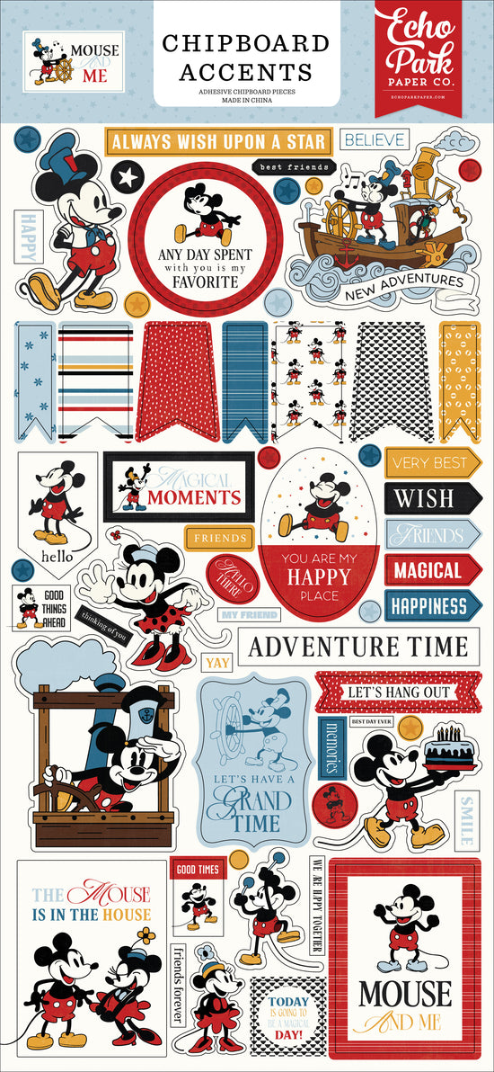 Echo Park Mouse And Me 6x13 Chipboard Accents
