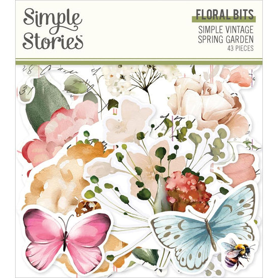 Simple Vintage Spring Garden Bits & Pieces Die-Cuts 43/Pkg Floral