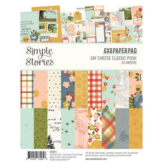 Simple Stories Double-Sided Paper Pad 6"X8" 24/Pkg Say Cheese Classic Pooh