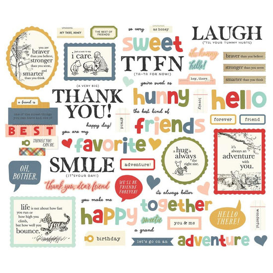 Say Cheese Classic Pooh Bits & Pieces 55/Pkg Sentiment