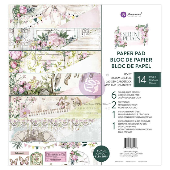 Prima SERENE PETALS COLLECTION 12×12 PAPER PAD