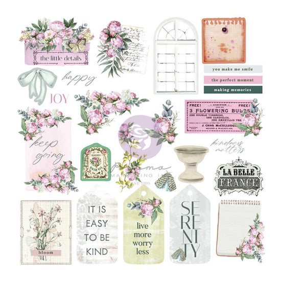 Prima SERENE PETALS COLLECTION EPHEMERA – Garden Tags – 50 PCS