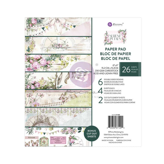 SERENE PETALS COLLECTION 6×6 PAPER PAD – 26 SHEETS