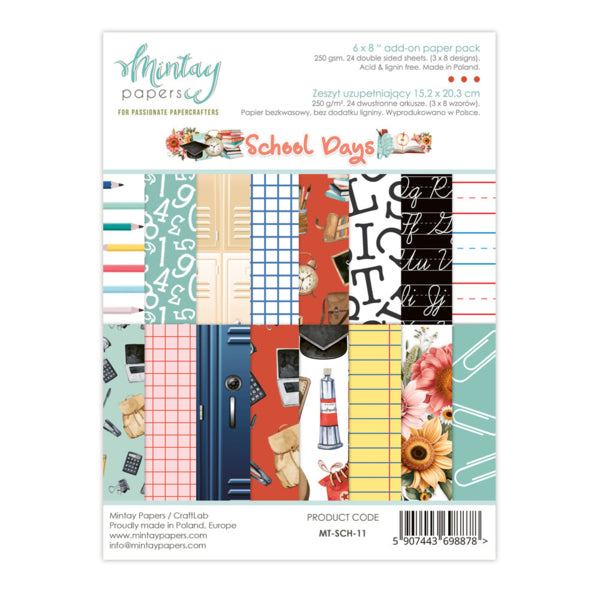 6 X 8 ADD-ON PAPER PAD - SCHOOL DAYS – Imaginic Scrapbook
