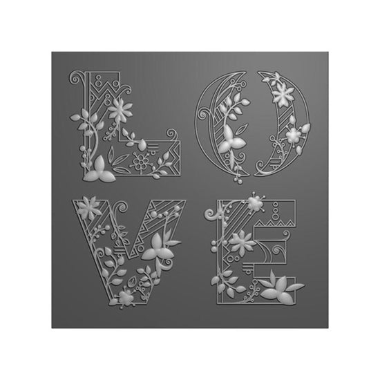 Stamps By Me High Definition 3D Embossing Folder 6"X6" Love