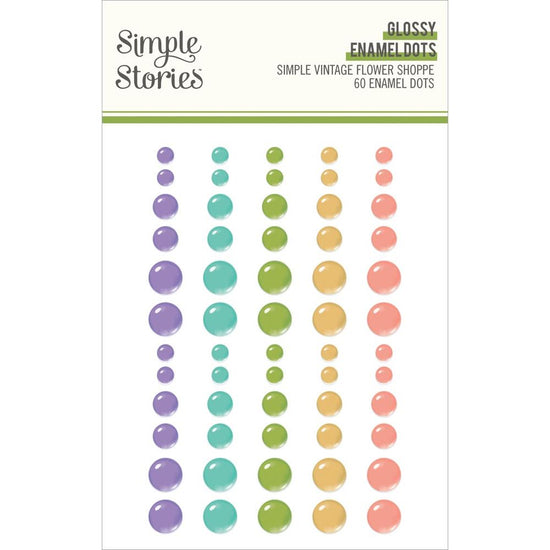 Simple Vintage Flower Shoppe Enamel Dots 60/Pkg Glossy