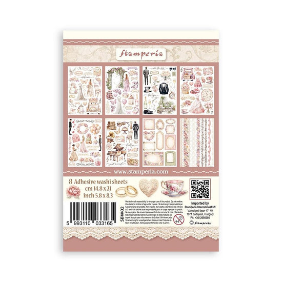 Stamperia A5 Washi Pad 8/Pkg Romance Forever