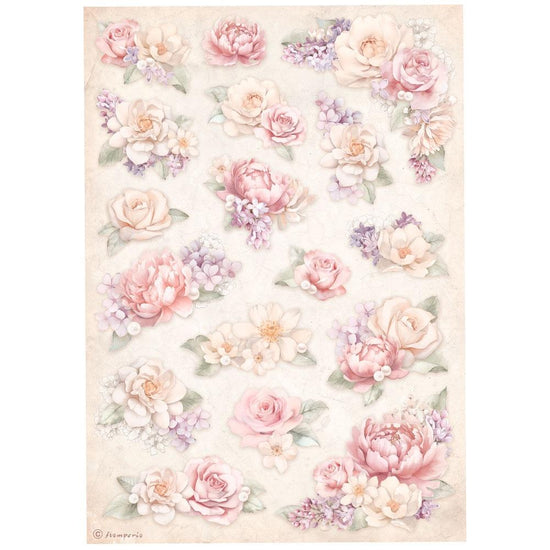 Stamperia Rice Paper Sheet A4 Romance Forever Floral Background
