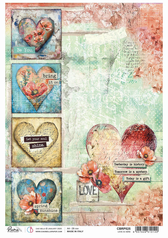 Ciao Bella Majestic Dream Rice Paper A4 Love is here