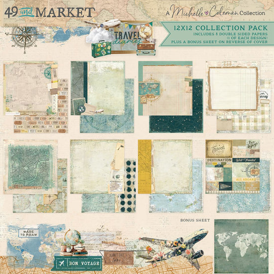 49 and Market Collection Pack 12"X12" Travel Diaries
