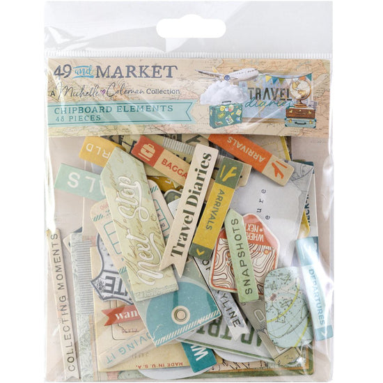49 and Market Chipboard Set Travel Diaries