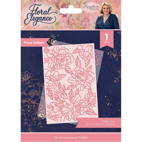 Sara Signature Floral Elegance 2D Embossing Folder 4"X6" Floral Delight