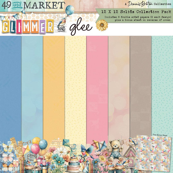 49 and Market Solids Collection Pack 12"X12" Glimmer and Glee
