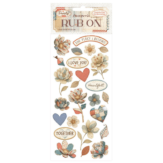 Stamperia Rub-on cm 10,16x21,6 - Family patchwork flowers