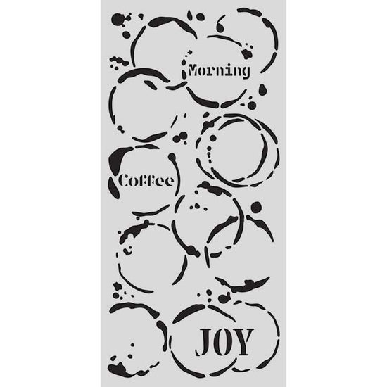 Stamperia Thick stencil cm 12X25 - Furry Friends coffee prints
