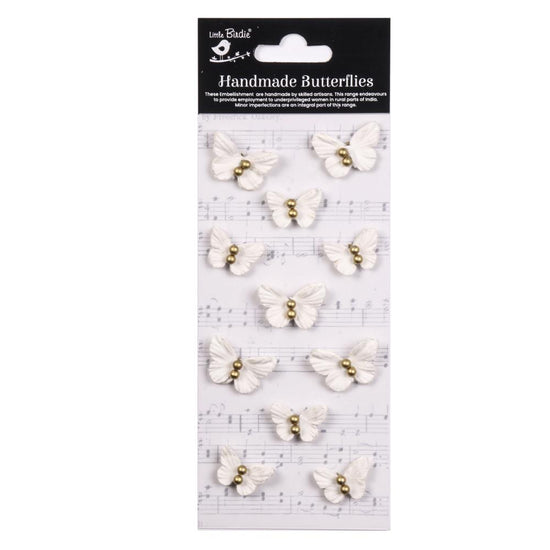 Little Birdie Pearl Butterflies 11/Pkg Ivory Pearl