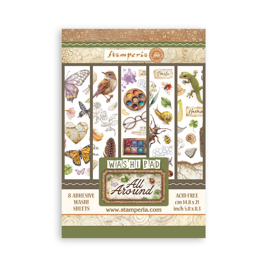 Stamperia Printed Washi pad for Art and Craft A5 8 sheets - All Around