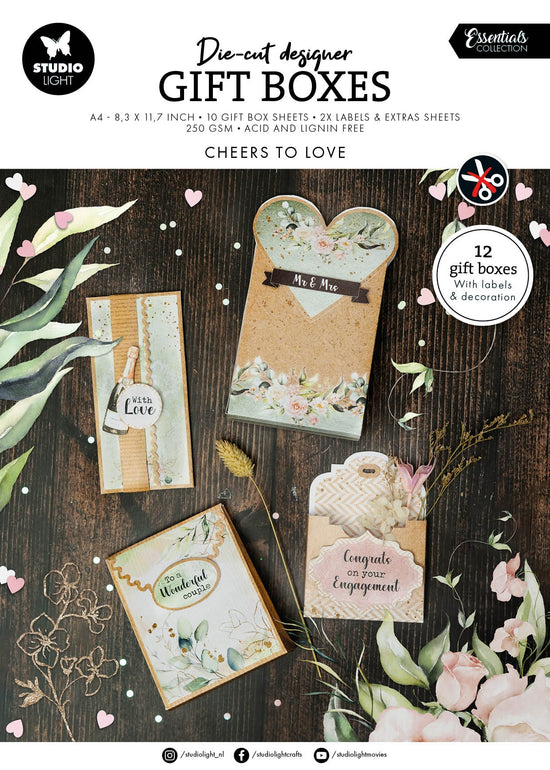 Studio Light Cheers To Love Die-Cut Designer Giftboxes 294x210x9mm