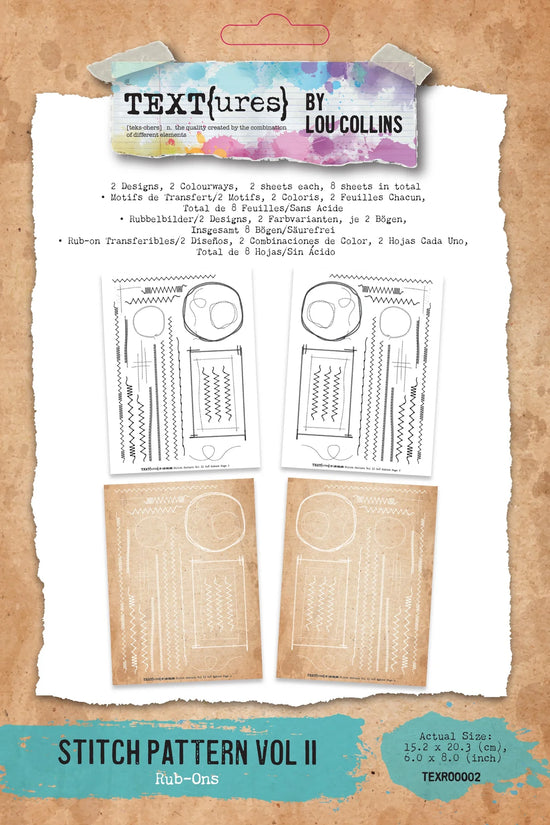 TEXT{ures} Stitch Pattern Vol II 6in x 8in Rub-On Transfer Set