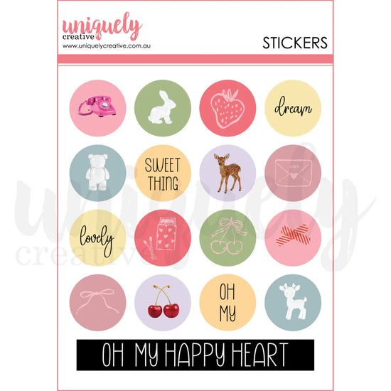 Uniquely Creative OH SO LOVELY LITTLE HAPPY THINGS CHIPBOARD STICKERS