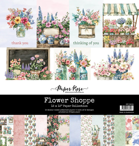 Paper Rose Flower Shoppe 12x12 Paper Collection