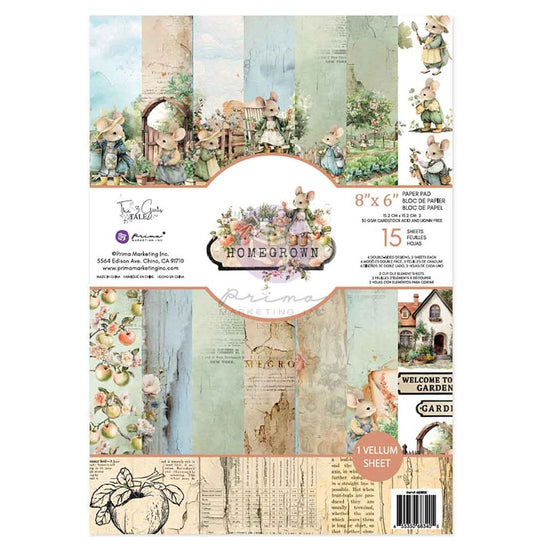 Prima Double-Sided Paper Pad 6"X8" 15/Pkg Homegrown