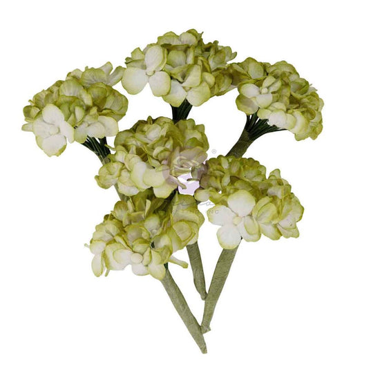 Prima Paper Flowers 5/Pkg Garden Hydrangea Mist Homegrown