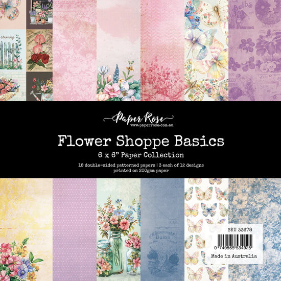 Paper Rose Flower Shoppe Basics 6x6 Paper Collection