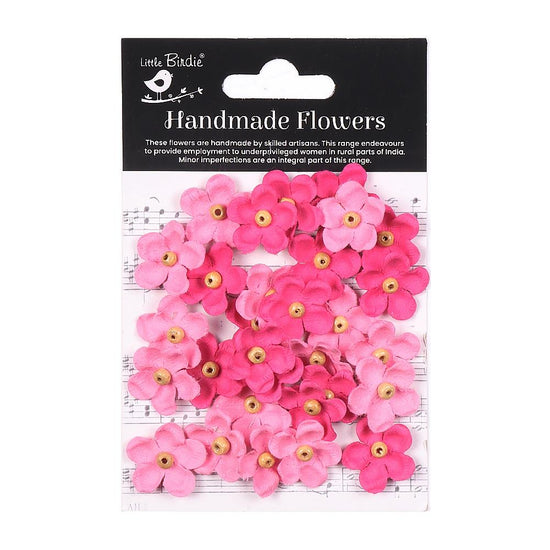 Little Birdie Beaded Blooms Paper Flowers 30/Pkg Precious Pink