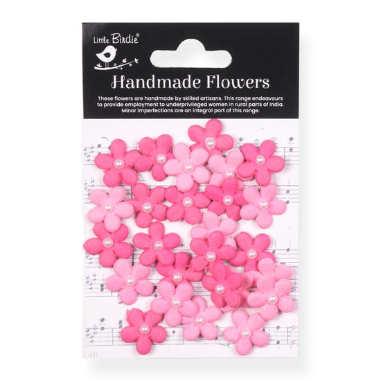 Little Birdie Janice Paper Flowers 25/Pkg Precious Pink