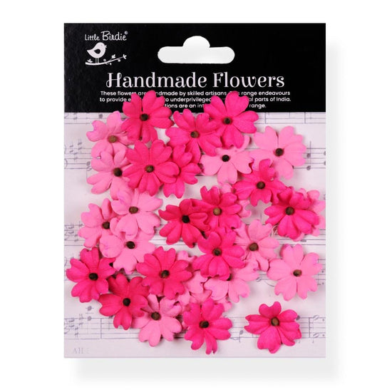 Little Birdie Carin Paper Flowers 30/Pkg Precious Pink