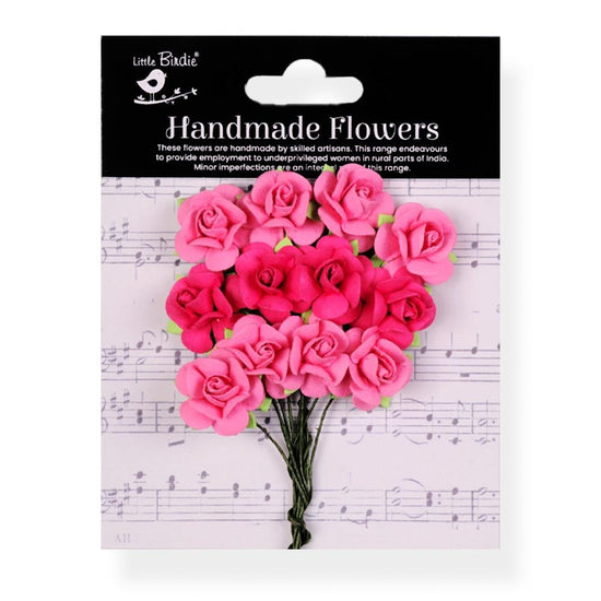 Little Birdie Catalina Paper Flowers 12/Pkg Precious Pink