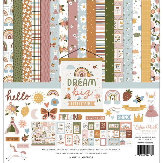 Echo Park Collection Kit 12"X12" Dream Big Little Girl