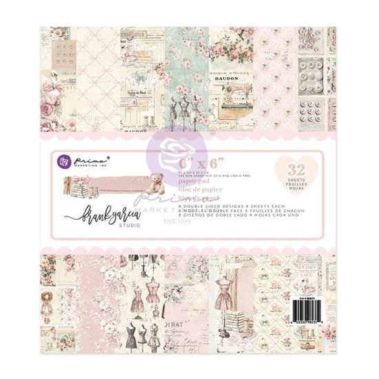 Prima Double-Sided Paper Pad 6"X6" 32/Pkg Buttons & Keepsakes