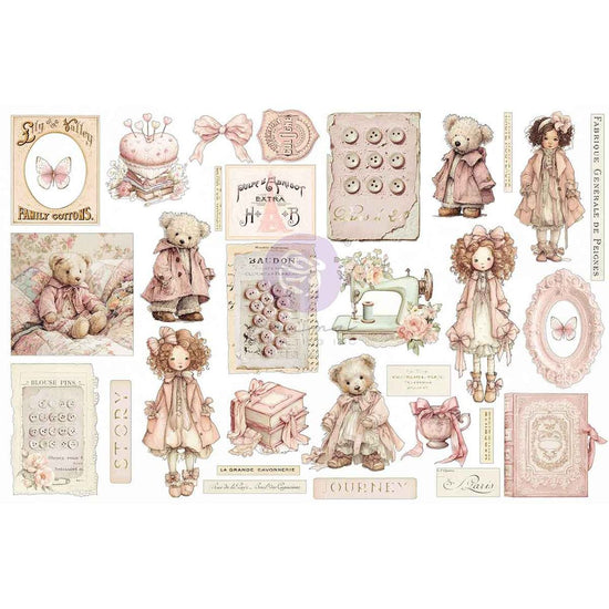 Prima Ephemera With Foil Detail 64/pkg Buttons & Keepsakes Quilted Memories
